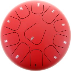 U-Turn TD12-11-LR Lava Red C-Dur Tongue Drum inkl. Zubehör