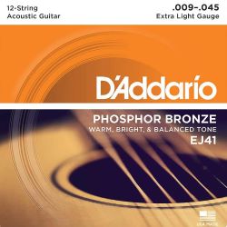 D'Addario EJ41 12-String Westerngitarre Saiten Extra Light