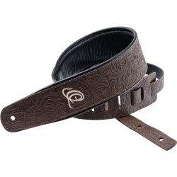 Ortega OSBY-2 Echtleder Gitarrengurt „byzantine cocoa“