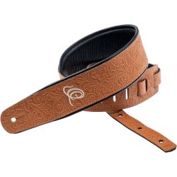 Ortega OSBY-4 Echtleder Gitarrengurt „byzantine bourbon“
