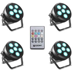 Cameo ROOT PAR 6 6 x 12 W RGBAW + UV SET 1 4x CLROOTPAR6 inkl. IR-Fernbedienung
