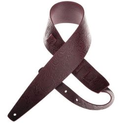 Magrabo Holes HC Embossed Flores Gitarrengurt 8cm Bordeaux