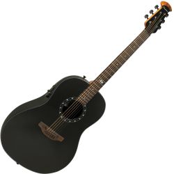 Ovation 1516PBM-G Pitch Black Westerngitarre mit Tonabnehmer inkl. Soft Case