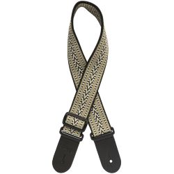 STAGG Gitarrengurt aus gewebter Baumwolle mit Sparrenmuster Weiß