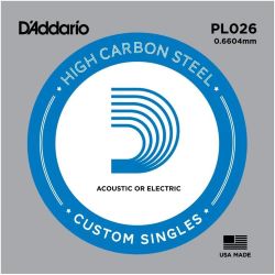 Daddario Einzelsaite 026 Plain Steel