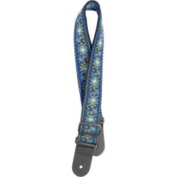 STAGG Gitarrengurt aus gewebter Baumwolle mit Jimi-Muster blau
