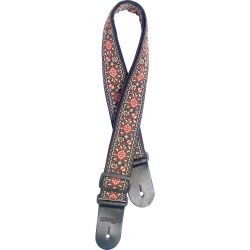 STAGG Gitarrengurt aus gewebter Baumwolle mit Jimi-Muster braun