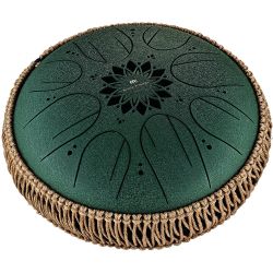 MEINL Sonic Energy Medium Octave Steel Tongue Drum Dunkelgrün F#Moll 432Hz 8Töne