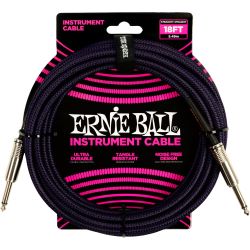 Ernie Ball EB6395 Instrumentenkabel gerade/gerade violett/schwarz 5,4m