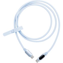 myVolts Step Up USB-C zu USB-C PD Kabel mit LCD Power Meter, Sky Blue