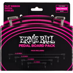 Ernie Ball EB6224 Patchkabel flach gewinkelt/gewinkelt schwarz 10er Multi-Pack