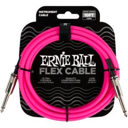 Ernie Ball EB6413 Instrumentenkabel Flex gerade/gerade pink 3,04m