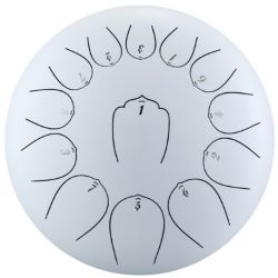 U-Turn TD12-13-EWH Elderflower White C-Dur Tongue Drum inkl. Zubehör