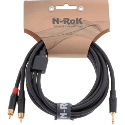 N-RoK Premium Kabel Klinke 3,5mm stereo / 2x Cinch 3m