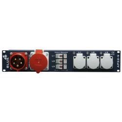Adam Hall 87480 Stromverteiler 19'' 2HE IN Stecker 32A OUT 6x Schuko