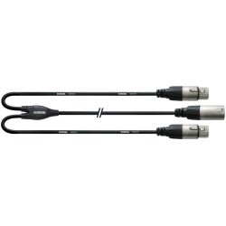 Cordial Klinke Y-Adapter XLR male / 2 x XLR female 0,3m REAN CFY 0,3 MFF