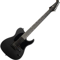 SPIRA Guitars T-407 MBK Satin Black Modern T-Style 7-Saiter E-Gitarre