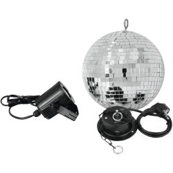 EUROLITE Spiegelkugelset 20cm mit Motor, Kette und Pinspot