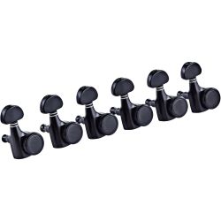 Ortega OTMLOCK6L-GB Locking Gitarrenmechaniken-Set, 6 in line Gloss Black