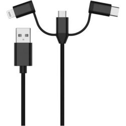 USB-A 3-IN-1 Ladekabel auf USB-C Micro USB und Lightning MFI-Zertifiziert 1m