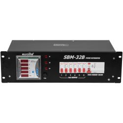 EUROLITE SBM 32B Stromverteilung mit Multimeter 32A -6 Schuko