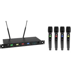 OMNITRONIC UHF-604 4-Kanal Funkmikrofon-System 823-832/863-865 MHz