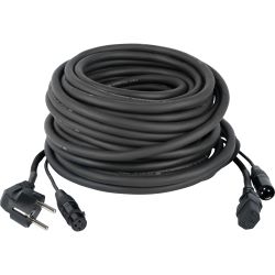 DAP AUDIO Powersignalcable 15m  Schuko/Kalt- XLR black