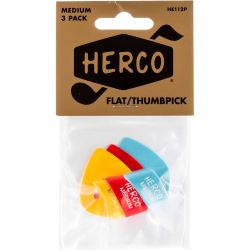 Dunlop Herco HE112 Daumenplektrum/Thumbpick Medium (3er Pack)