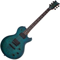 Schecter Solo-II Standard Ocean Blue Burl E-Gitarre