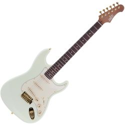 JET Guitars JS-380 Olympic White Green Gold E-Gitarre