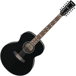 Ibanez AJ7012M1E-BK Black High Gloss 12-String Westerngitarre