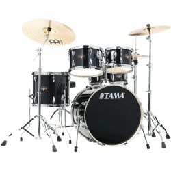 TAMA Imperialstar Drumset 5-teilig Hairline Black mit Becken & Hardware Set