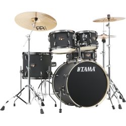 TAMA Imperialstar Drumset 5-teilig Blacked Out Black mit Becken & Hardware