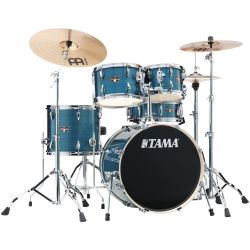 TAMA Imperialstar Drumset 5-teilig Hairline Blue mit Becken & Hardware Set