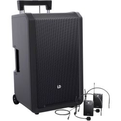 LD Systems ANNY 12 BPH2 B8 Akku PA Lautsprecher mit 2 Headsets Bluetooth Mixer