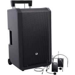 LD Systems ANNY 12 BPH2 B6 Akku PA Lautsprecher mit 2 Headsets Bluetooth Mixer