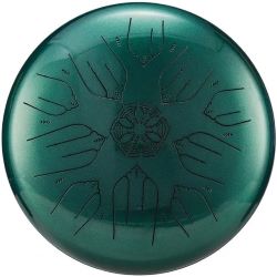 U-Turn EQ 432Hz Steel Tongue Drum 12" 10 Töne Jewel Green Klanginstrument