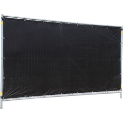Vermietung - Bauzaun 3,5m x 2,0m  inkl. Fuss und schwarzer Plane - Stk./Tag