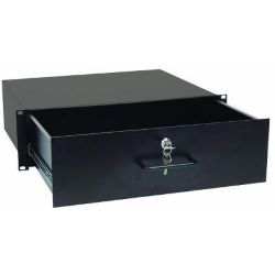 19 Zoll Rackschublade mit Schloss, 3 HE