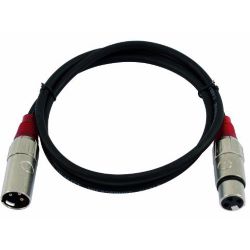 Kabel MC-05R,0,5m,schw/rot,XLR m/f,symm.