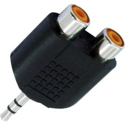 Adapter 2x Cinch Buchse / 1x Klinkenstecker Mini 3,5 mm stereo