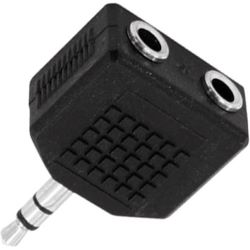 Flugzeuadapter 1x3,5mm Stereo-Klinkenstecker / 2x3,5mm Stereo-Klinkenbuchse