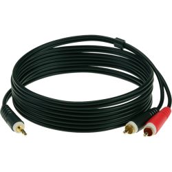 Klotz Klinke Stecker 3,5 stereo / 2 Cinch 3 m