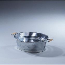 Zink-Waschzuber mit Holzgriffen 55cm