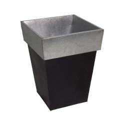 Design Übertopf Zink sw/Rand silber 40cm