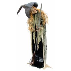 Halloween Figur Hexe auf Besen