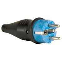 DAP Rubber Schucko Connector Male 230v Blue CEE7/V