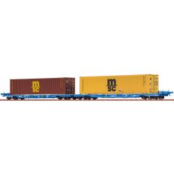 Brawa 48108 Containerwagen Sffggmrrss197 40'-Containern MSC VTG Ep.VI