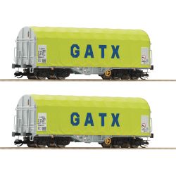 Roco 6680011 TT 2-tlg. Set: Schiebeplanenwagen, GATX, Ep. VI