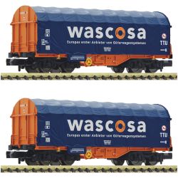 Fleischmann 6660105 N 2er Set Schiebeplanenwagen Wascosa Ep. VI